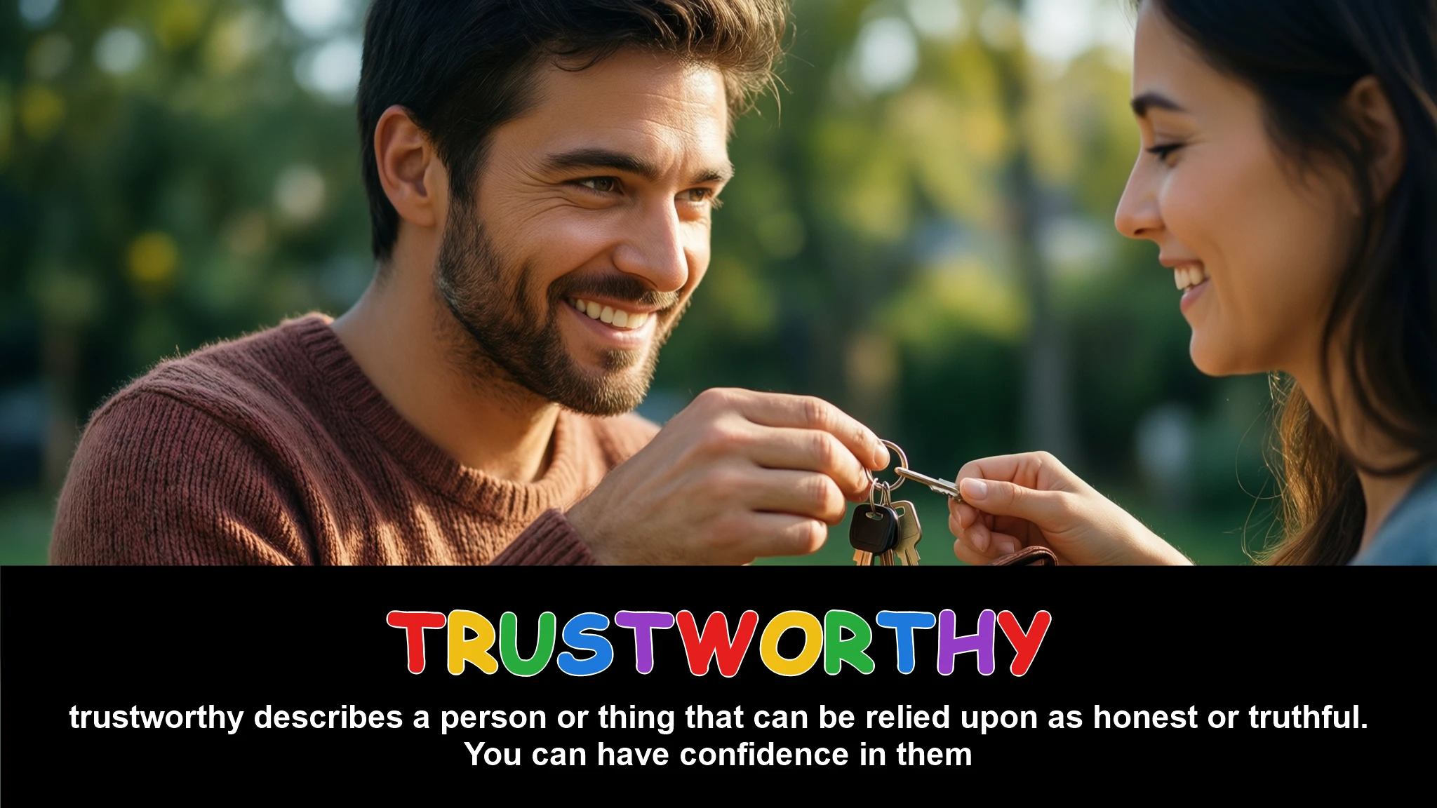 English Illustration for trustworthy